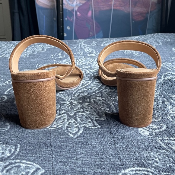 Soludos Tan Suede Double Strap Block Heel Sandals - Picture 10 of 12